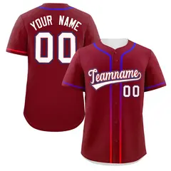 Crimson White Gradient Ribbed Authentic Baseball Jersey