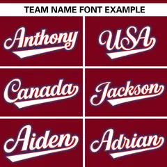 Crimson White Gradient Ribbed Authentic Baseball Jersey 3