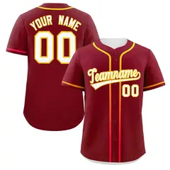 Crimson White Gradient Ribbed Authentic Baseball Jersey 1