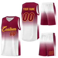 Crimson White Gradient Sports Basketball Jersey 7