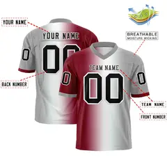 Crimson White-Gray Gradient Football Jersey 2