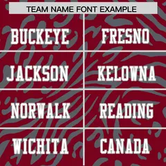 Crimson White-Gray Zebra Stripes Football Jersey 3
