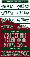 Crimson White-Green Color Block Varsity Full-Snap Baseball Jacket 3