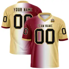 Crimson White-Khaki Gradient Football Jersey 1