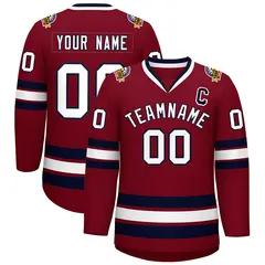 Crimson White-Navy Classic Hockey Jersey 1