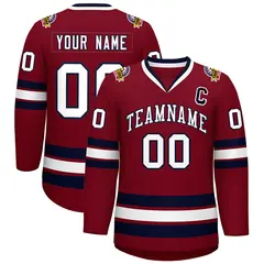 Crimson White-Navy Classic Hockey Jersey 1