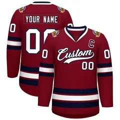 Crimson White-Navy Classic Hockey Jersey 1