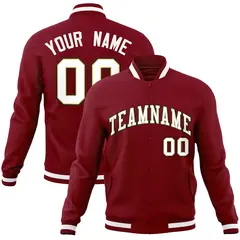 Crimson White-Old Gold Varsity Full-Snap Letterman Jacket