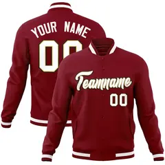 Crimson White-Old Gold Varsity Full-Snap Letterman Jacket 1