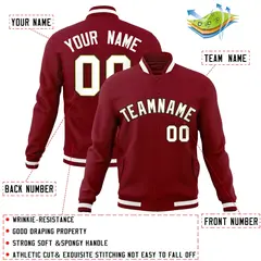 Crimson White-Old Gold Varsity Full-Snap Letterman Jacket 4