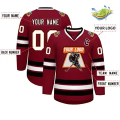 Crimson White Orange-Black Classic Style Hockey Jersey 2