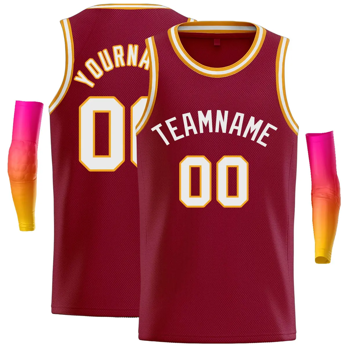Crimson White-Orange Classic Casual Basketball Jersey