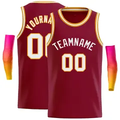 Crimson White-Orange Classic Casual Basketball Jersey