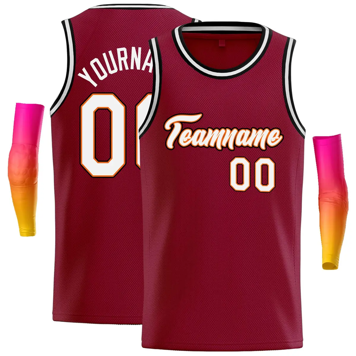 Crimson White-Orange Classic Casual Basketball Jersey