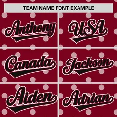 Crimson White Polka Dot Graffiti Authentic Baseball Jersey 3