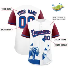 Crimson White Raptor Series Raglan Wrinkle-Resistant Baseball Jersey 2