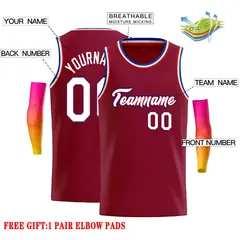 Crimson White-Red Classic Casual Basketball Jersey 2