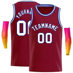 Crimson White-Royal Classic Casual Basketball Jersey