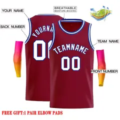 Crimson White-Royal Classic Casual Basketball Jersey 2