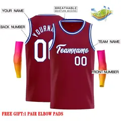 Crimson White-Royal Classic Casual Basketball Jersey 2