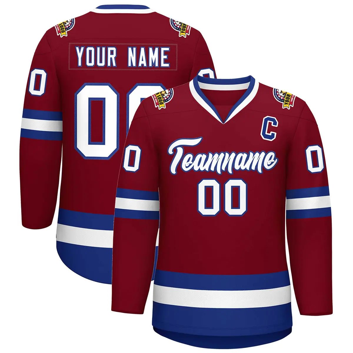 Crimson White-Royal Classic Hockey Jersey