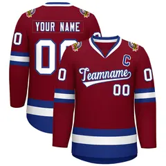 Crimson White-Royal Classic Hockey Jersey 1