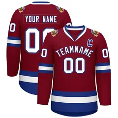 Crimson White-Royal Classic Hockey Jersey 1
