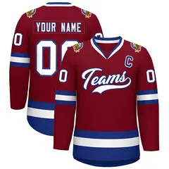 Crimson White-Royal Classic Hockey Jersey 1