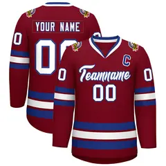 Crimson White-Royal Classic Hockey Jersey 1
