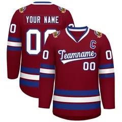 Crimson White-Royal Classic Hockey Jersey 1
