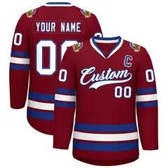 Crimson White-Royal Classic Hockey Jersey 1
