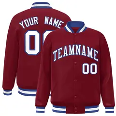 Crimson White-Royal Varsity Full-Snap Letterman Jacket 1