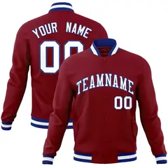 Crimson White-Royal Varsity Full-Snap Letterman Jacket 1