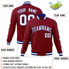 Crimson White-Royal Varsity Full-Snap Letterman Jacket 4