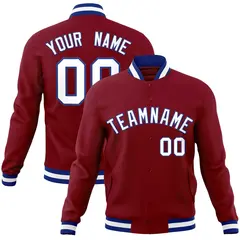 Crimson White-Royal Varsity Full-Snap Letterman Jacket 1
