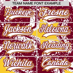 Crimson White Star Graffiti Baseball Jersey 7