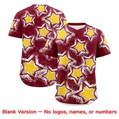 Crimson White Star Graffiti Baseball Jersey 9