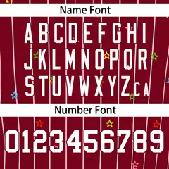Crimson White Stripe Star Pattern Authentic Baseball Jersey 4