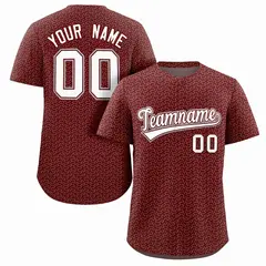 Crimson White Texture Graffiti Baseball Jersey