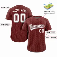 Crimson White Texture Graffiti Baseball Jersey 2