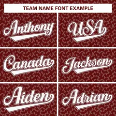 Crimson White Texture Graffiti Baseball Jersey 3