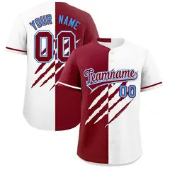 Crimson White Tiger Claw Scratch Split Baseball Jersey