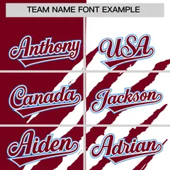 Crimson White Tiger Claw Scratch Split Baseball Jersey 3