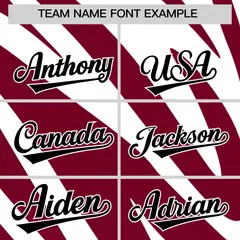 Crimson White Tiger Stripe Gradient Baseball Jersey 3