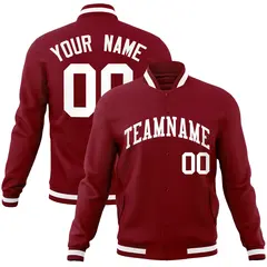 Crimson White Varsity Full-Snap Letterman Jacket