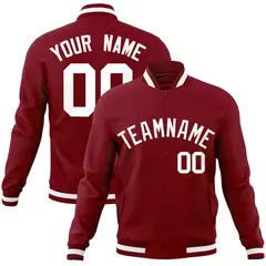 Crimson White Varsity Full-Snap Letterman Jacket