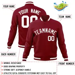 Crimson White Varsity Full-Snap Letterman Jacket 4