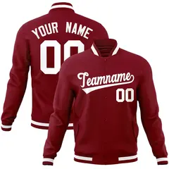 Crimson White Varsity Full-Snap Letterman Jacket 1