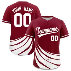 Crimson White Wind Mark Graffiti Pattern Baseball Jersey 1