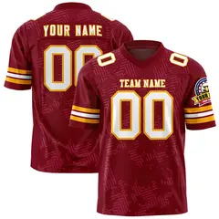 Crimson White-Yellow Graffiti Line Authentic Football Jersey 1